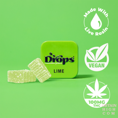 (Balanced) THC Lime Gummies 2 Pieces by Drops obtain high